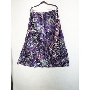 Double Take Vtg Skirt Womens  Broomstick Vintage‎ Long Abstract Purple Print 2X